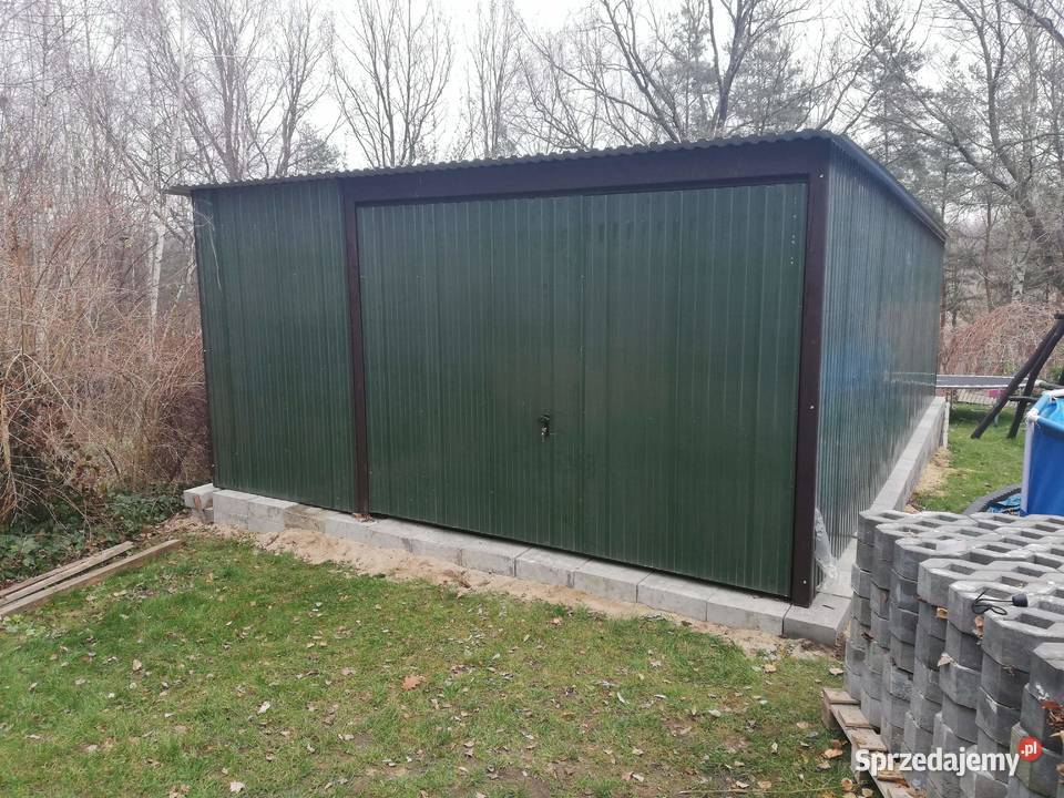 Garaż Blaszany ZIELONY Garaże Blaszane Wiaty mazowieckie Sokołów Podlaski