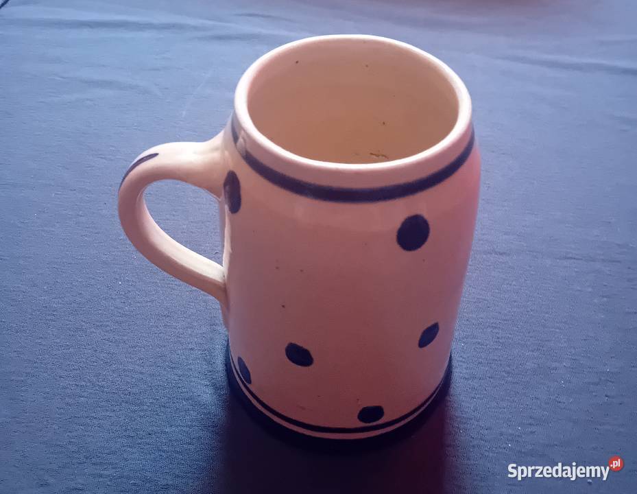 Ceramiczny kufel art deco Gsuffa ręcznie wielkopolskie Koźminek