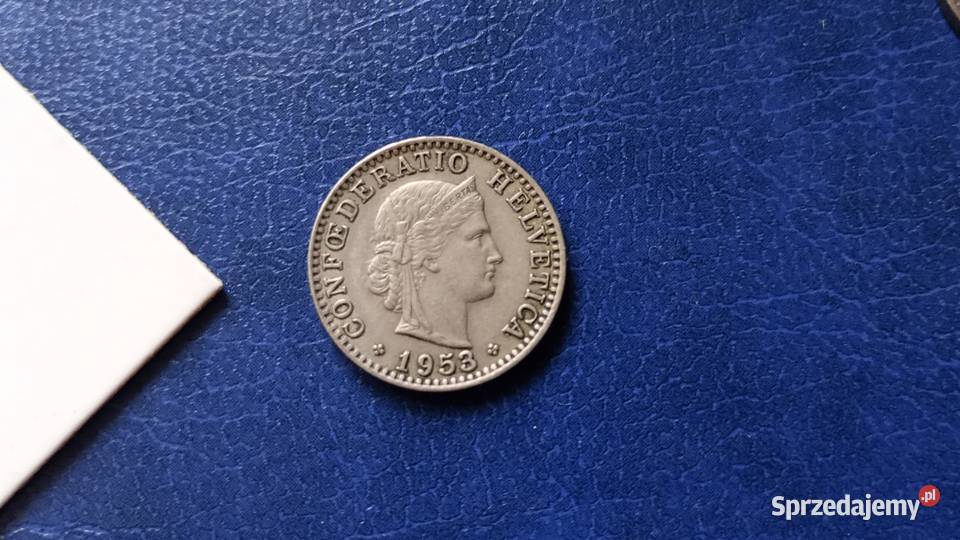 Stare monety 20 rappen 1953 Szwajcaria podkarpackie Lesko