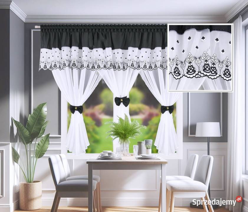 Firana 400x150 markizeta haft Firany beżowe Świdnica