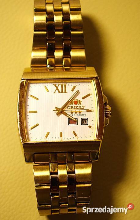 Złoty zegarek Orient Automatic 3 Stars Tonneau Chełmno sprzedam