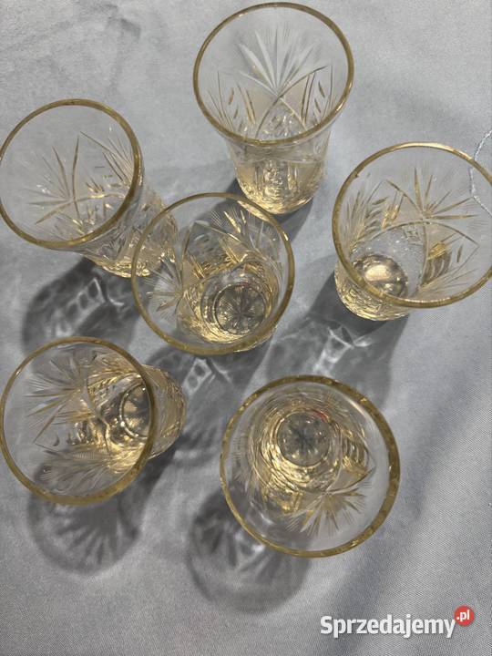 Szklaneczki kryształowe z czasowPRL lata 70 te