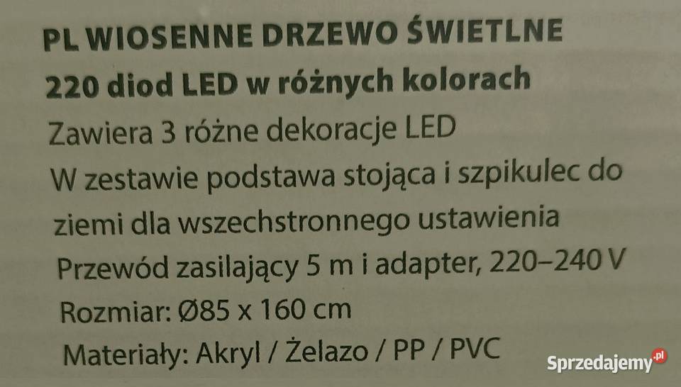 Wiosenne Drzewo Świetlne Led