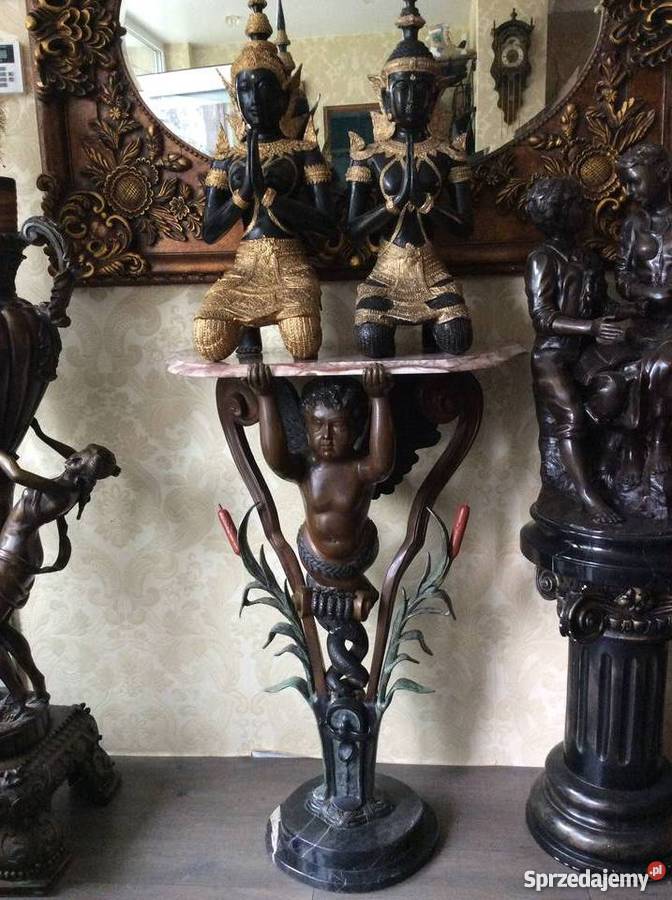 Stolik z brązu rzeźba figura 100 brąz Kłodzko