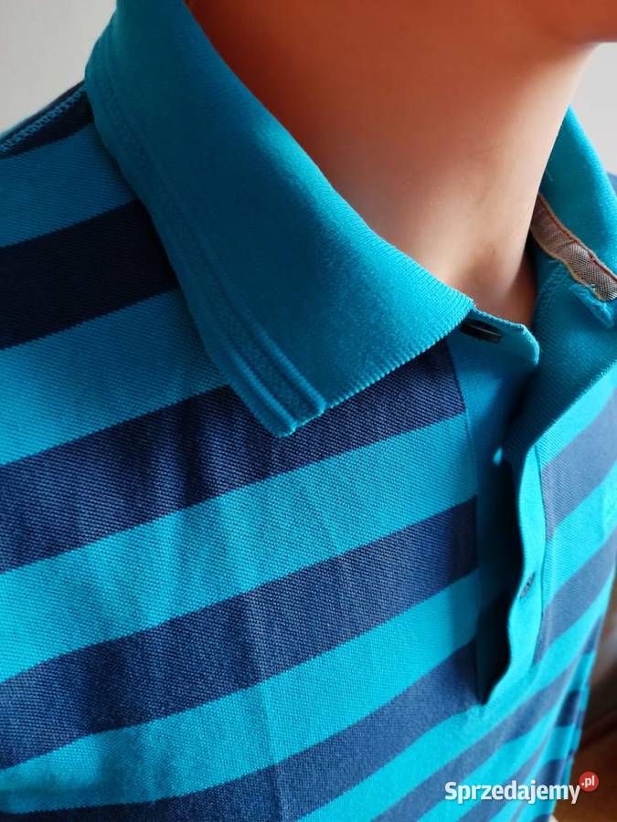 Koszulka polo z długim rękawem Hugo Boss w paski opolskie