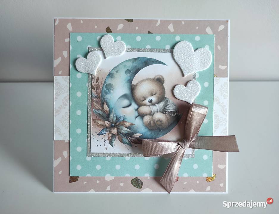 Kartka ręcznie robiona na urodziny roczek z łódzkie Łódź