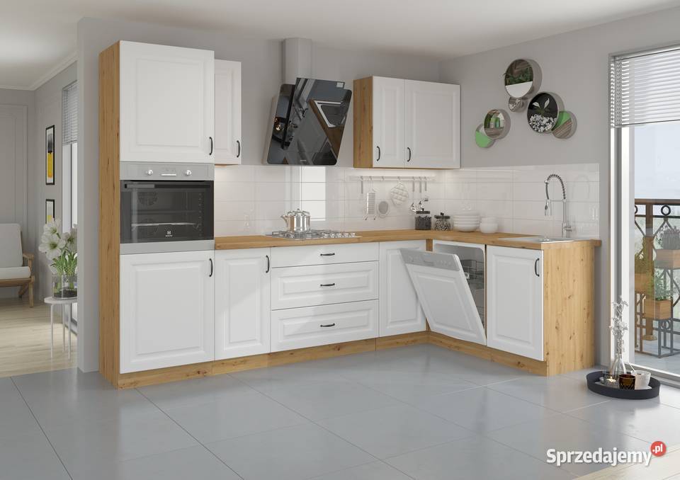 Meble kuchenne STILO BIAŁY FREZOWANY KORPUS DĄB lubelskie