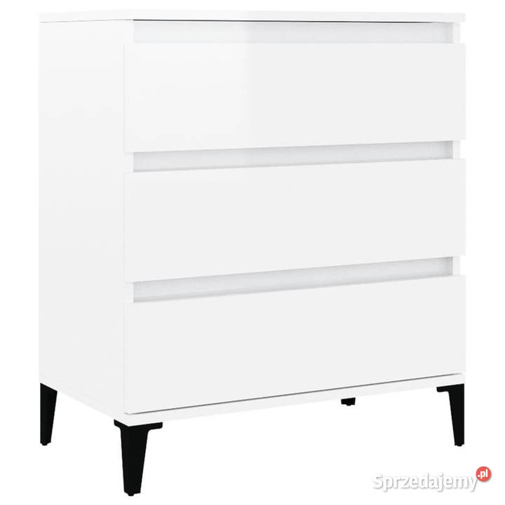 Komoda biała z połyskiem 60x35x70 materiał