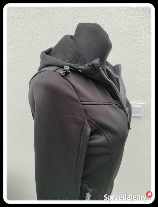 Crivit czarna dłuższa sportowa kurtka z kapturem Płock