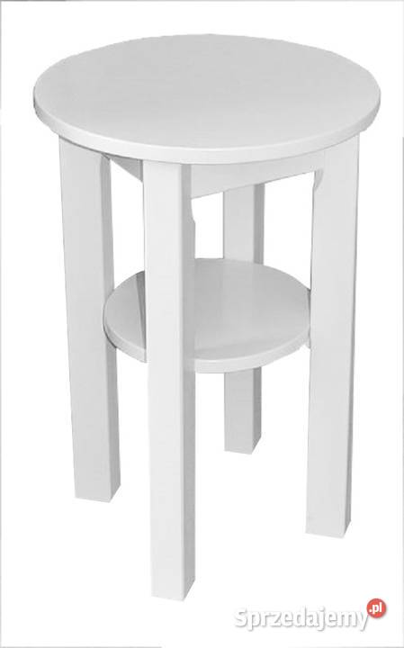 STÓŁ OKRĄGŁY FI 80 BLAT BIAŁY PÓŁMAT PÓŁKA ŁAWA Tołkiny