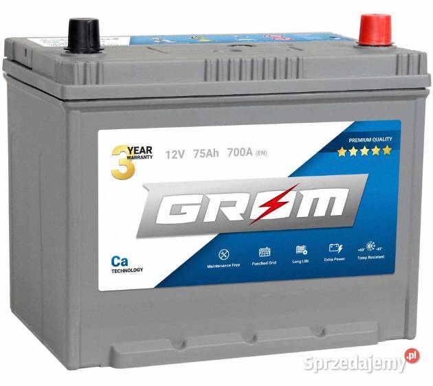 Akumulator GROM PREMIUM 75Ah 700A Japan Prawy Pruszków