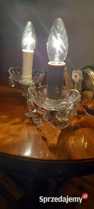 Dwuramienny kinkiet z kryształami łódzkie Skierniewice