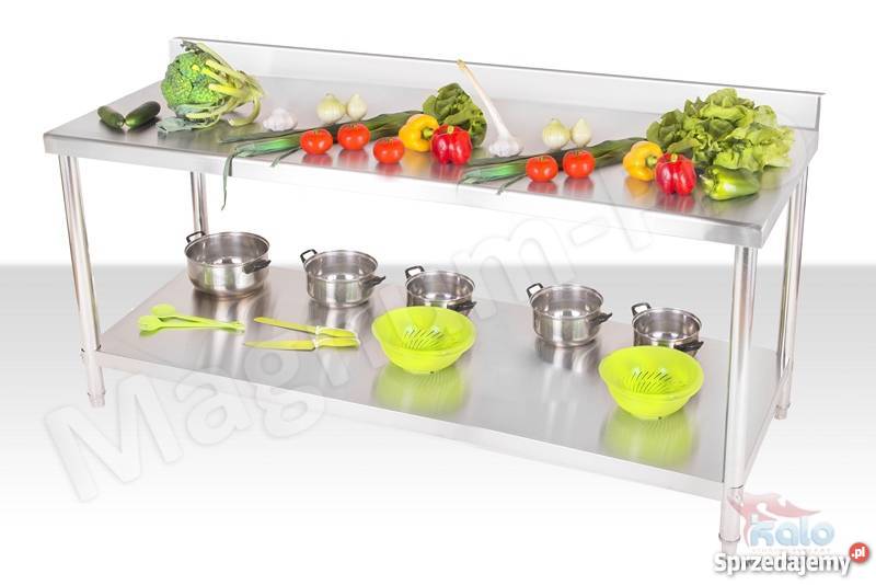 GASTRONOMICZNY STÓŁ BLAT ROBOCZY 200x60x85 RANT śląskie Poczesna