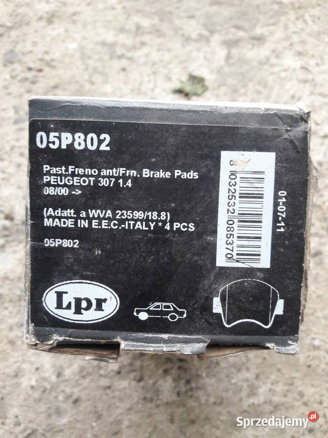 Peugeot 307 klocki hamulcowe LPR 05P802 Peugeot Łużna
