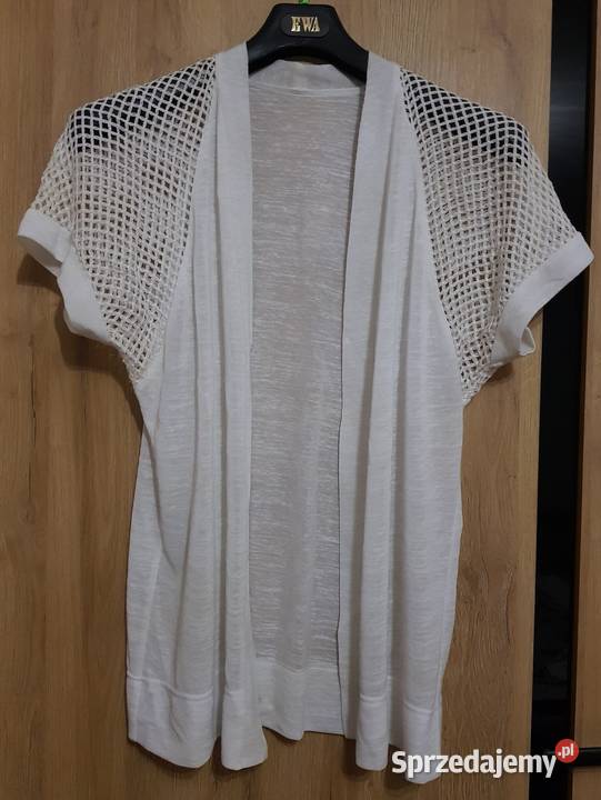 Kardigan Sweter biały długi r 40 Moda i Styl Golina