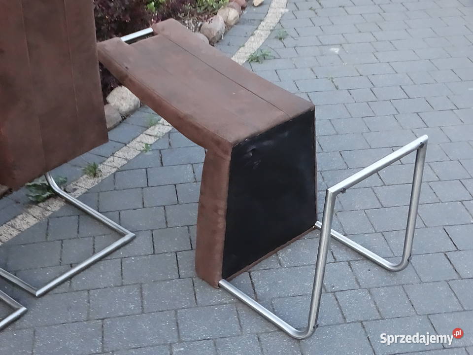 Krzesła Cantilever Płozy Komplet 4 Brązowy Biłgoraj