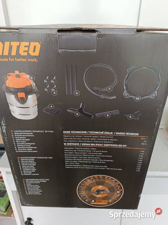 Odkurzacz akumulatorowy 20 V Niteo 150W 20L Kędzierzyn-Koźle