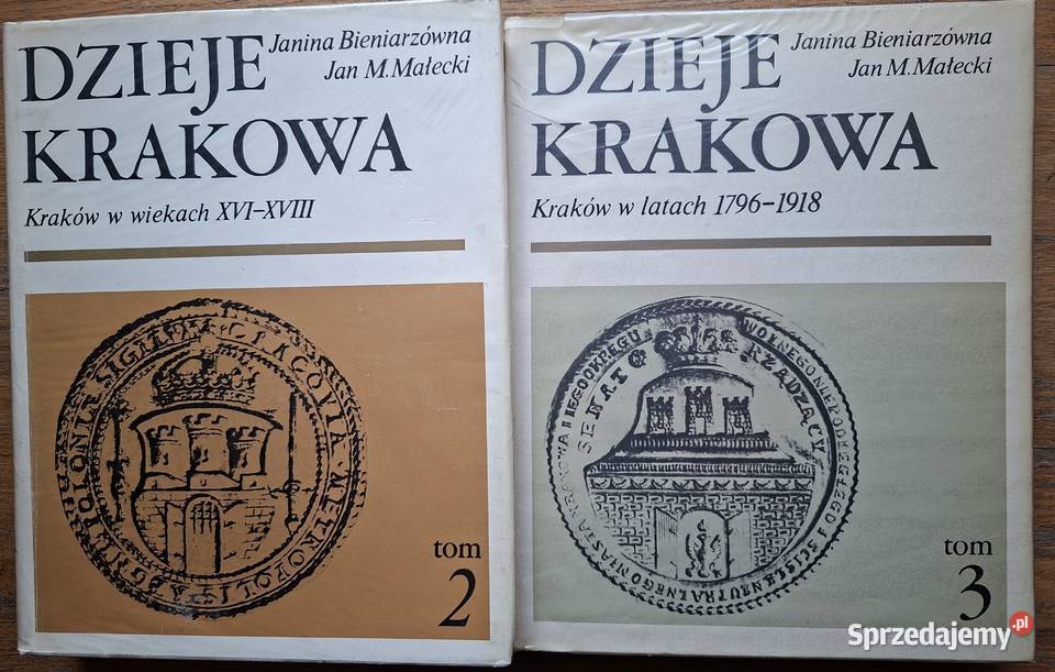 Dziejen KrakowaJ Bieniarzówna JM Małecki t2 i 3 Kraków