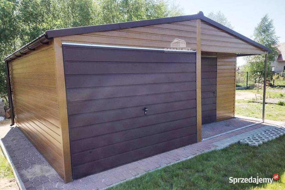 GARAŻ BLASZANY 6m x 6m DWUSPAD BRAMA DRZWI OKNO małopolskie Łapanów