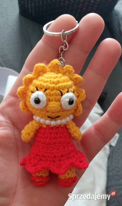 Lisa Simpson na szydełku brelok zawieszka Łask