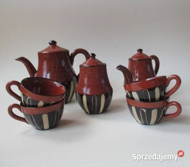 Zestaw ceramiczny ciemna kamionka bułgarska Łódź