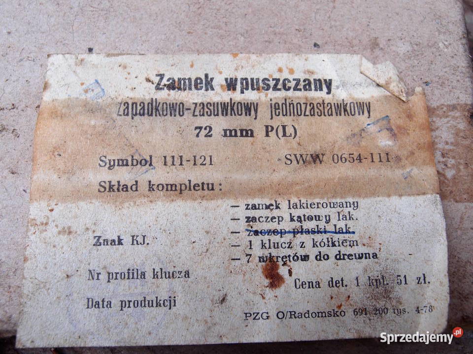 zamek wpuszczany zapadkowozasuwkowy osłony Pozostałe łódzkie Łódź sprzedam