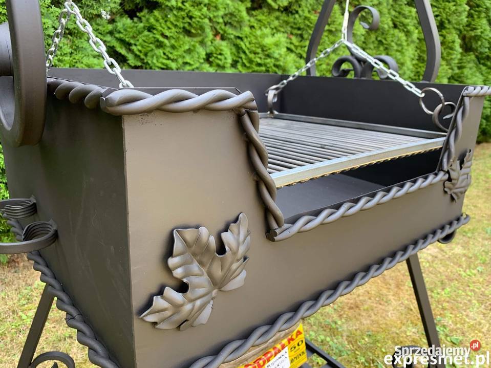 Grill ogrodowy wiszący Trójnóg KUTY DUŻY RUSZT Grillowanie małopolskie Kraków