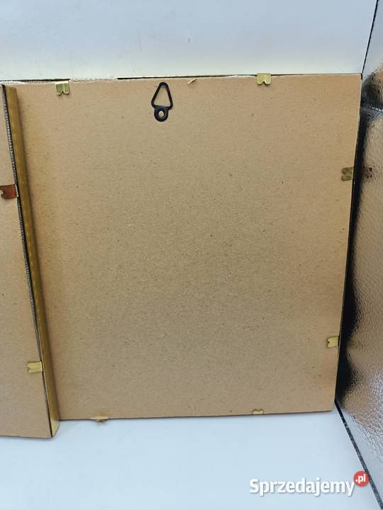 Dwa obrazki roślinny haft pod szkłem lubelskie Zamość