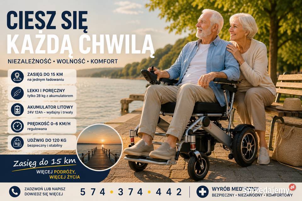 Elektryczny wózek lekki i składany Możliwość mazowieckie Wołomin