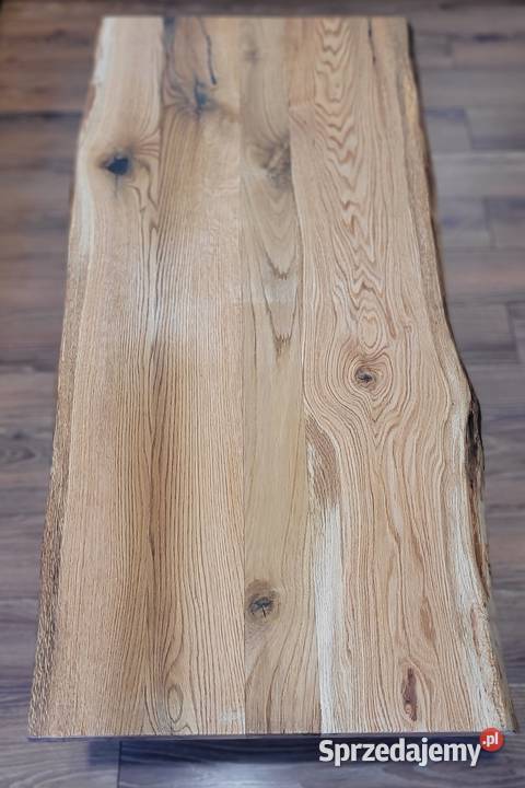 Industrialny stolik kawowy 120 Ława dębowy blat Tarnowskie Góry