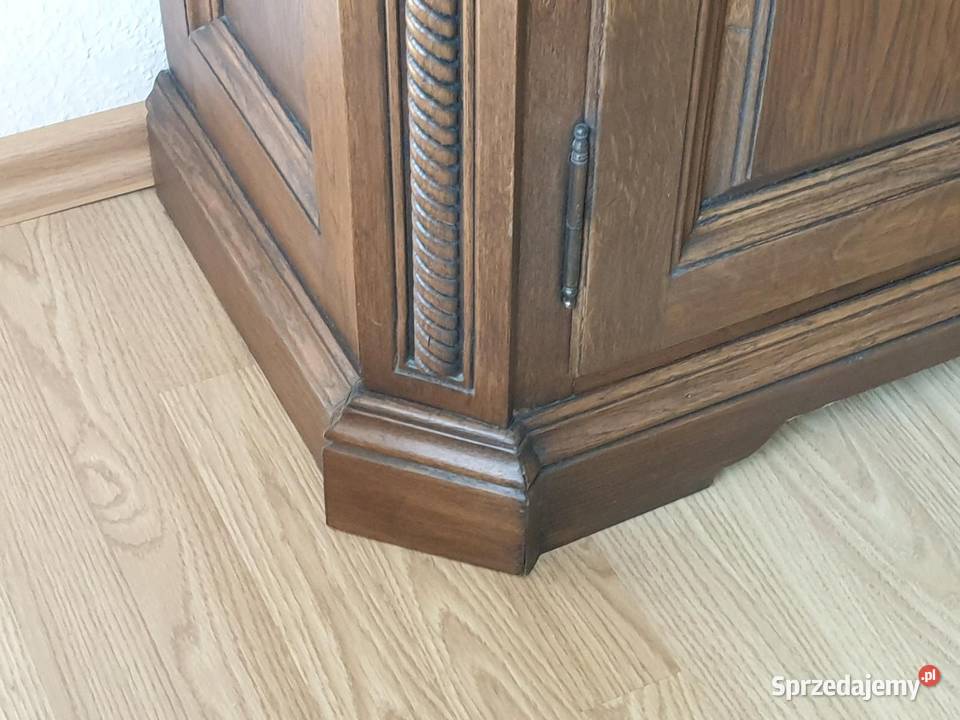Piękne meble dębowe komoda witryna z drewna 50cm Sypniewo sprzedam