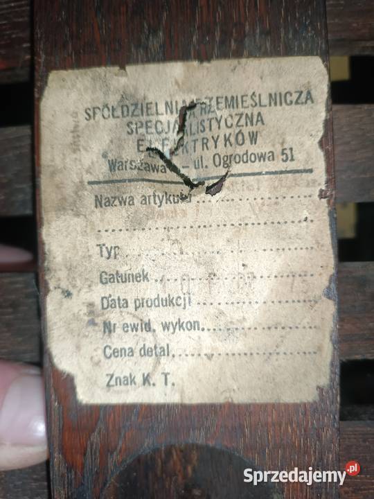 Lampka PRL z 75r Zakłady specjalistyczne Serock