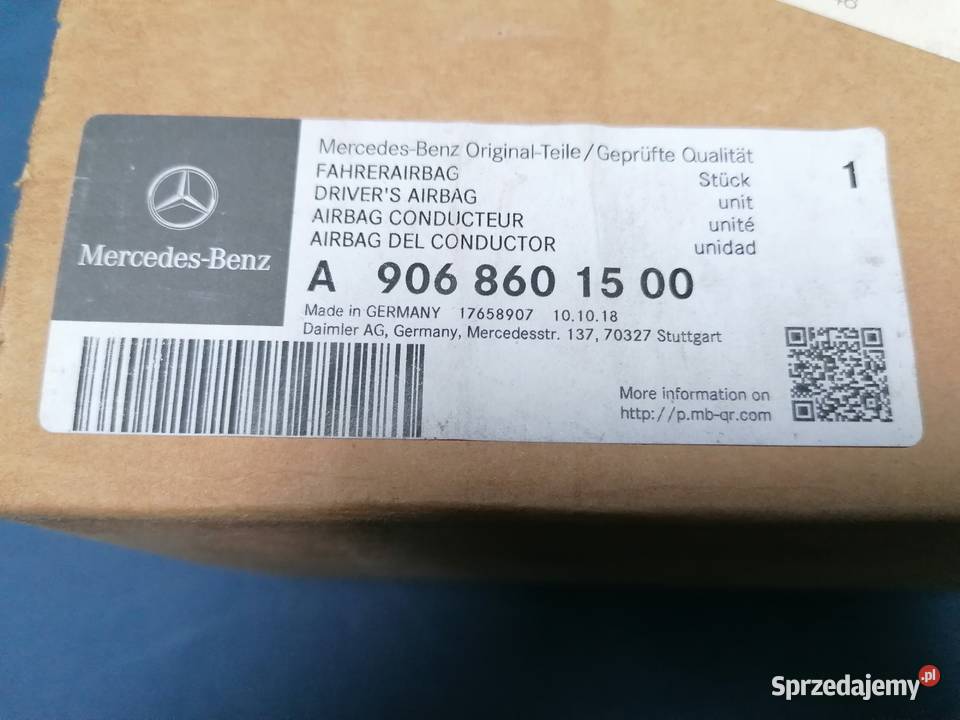 Mercedes Sprinter W906 Poduszka Powietrzna wielkopolskie Września