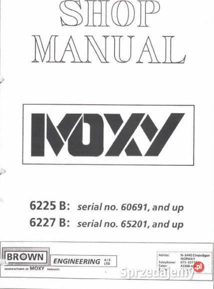 MOXY 622B 6227B instrukcja obsługi DTR naprawy świętokrzyskie