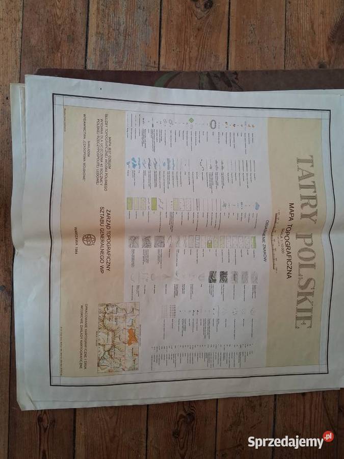 Tatry Polskie Mapa topograficzna w skali 110 000 wielkopolskie Poznań sprzedam