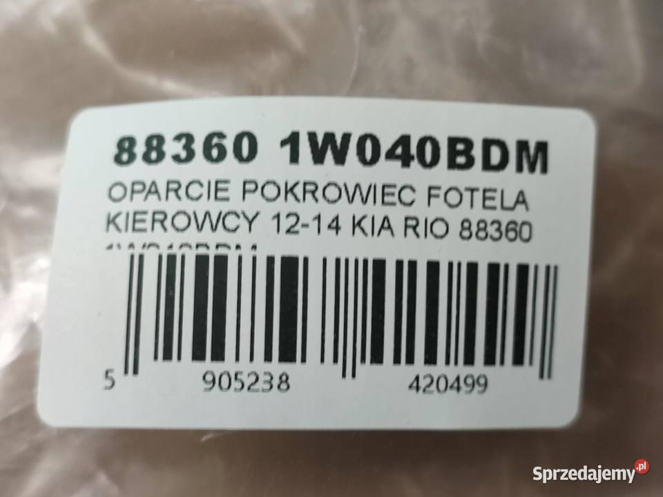 POKROWIEC OPARCIA FOTELA KIEROWCY KIA RIO