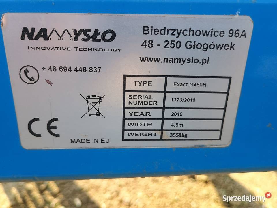 Brona talerzowa Namysło Exact G45 hydrauliczne Mieszkowice sprzedam