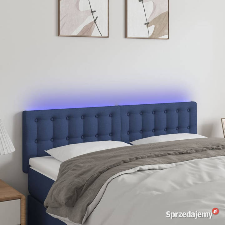 Zagłówek do łóżka z LED niebieski 144x5x7888 Dom i Ogród mazowieckie Warszawa