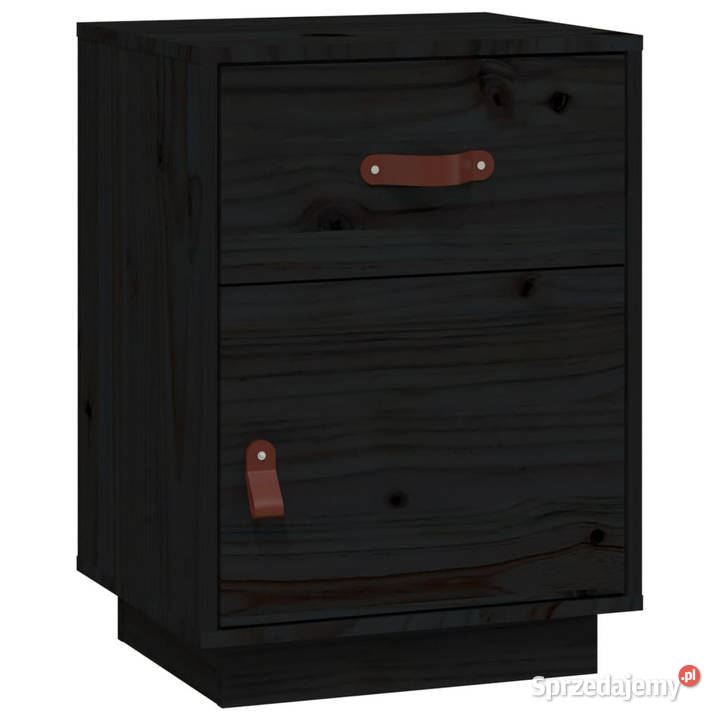 Szafki nocne 2 czarne 40x34x55 lite drewno Warszawa