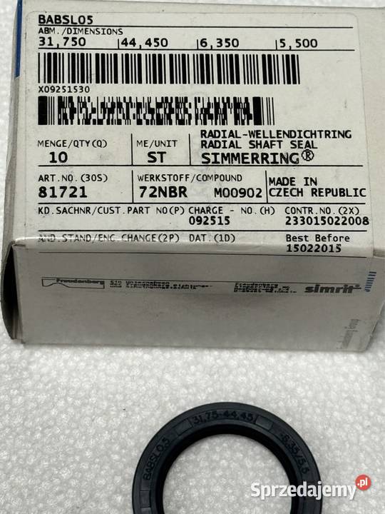 Simering 3175x4445x635 BABSL NBR 3175 Biznes i Przemysł Warszawa