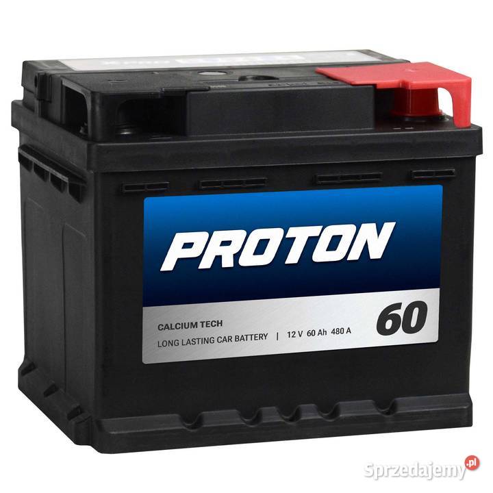 Akumulator PROTON 60Ah 480A EN PRAWY PLUS niski Akumulatory Sieradz