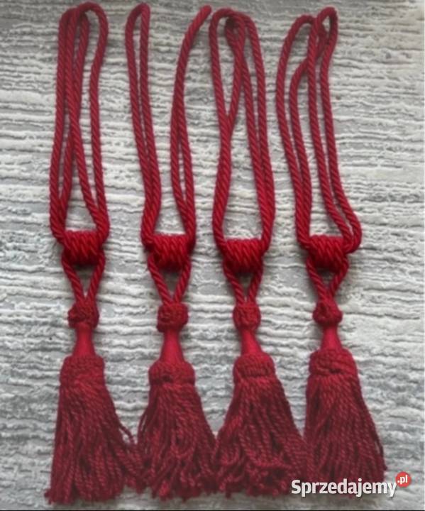 Pompony do podwieszania zasłon kolor bordo 4 Kraków