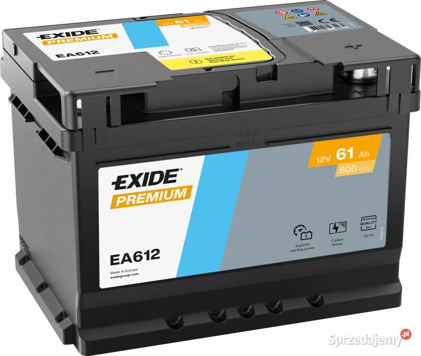 Akumulator 61Ah 600A PRAWY PLUS Exide Premium osobowe Warszawa