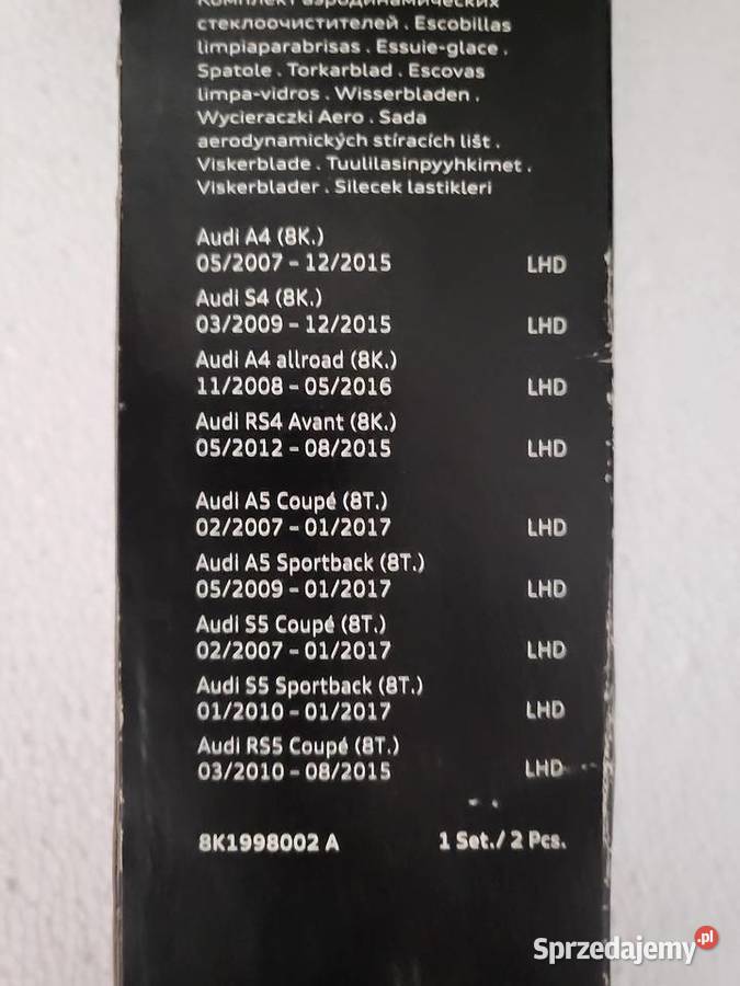 Oryginalne wycieraczki przód AUDI A4 A5