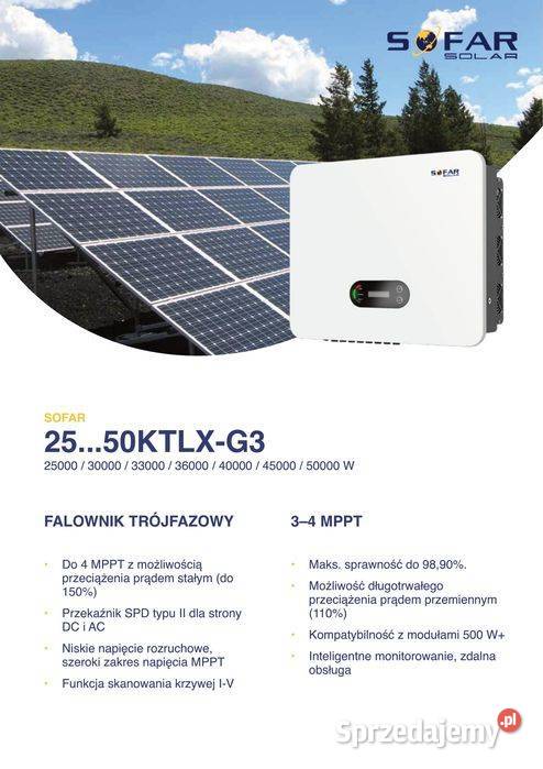 Inverter Sofar Solar trójfazowy 30 KTLX G3 sprzedam