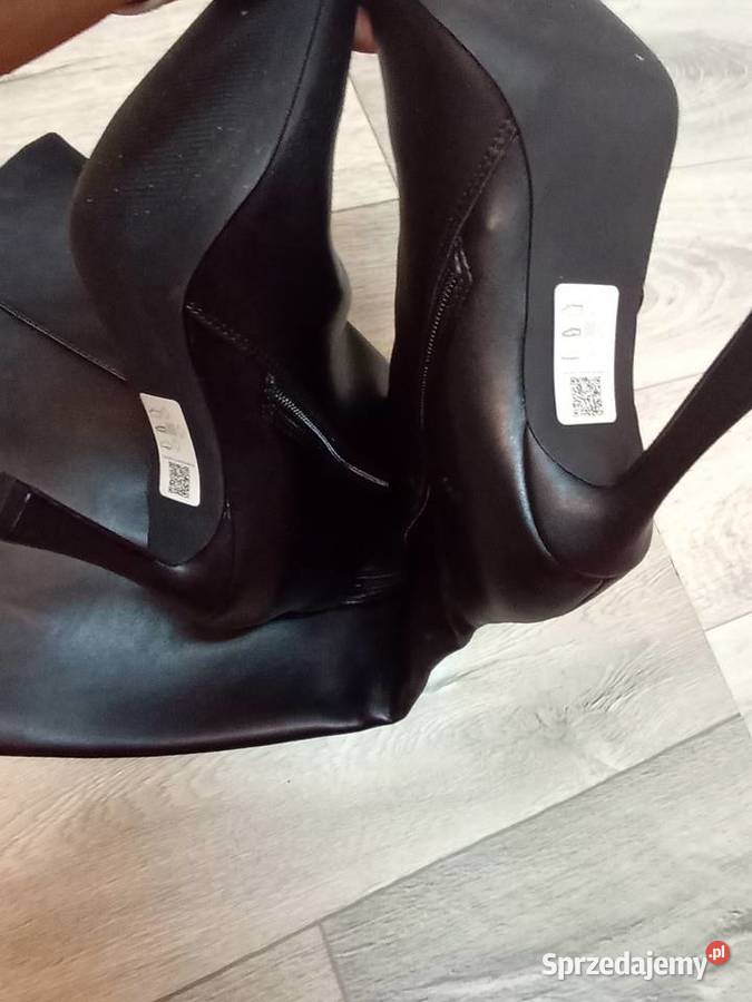 43 ASOS Design Czarne Kozaki szpilki wieczorowe Kozaki