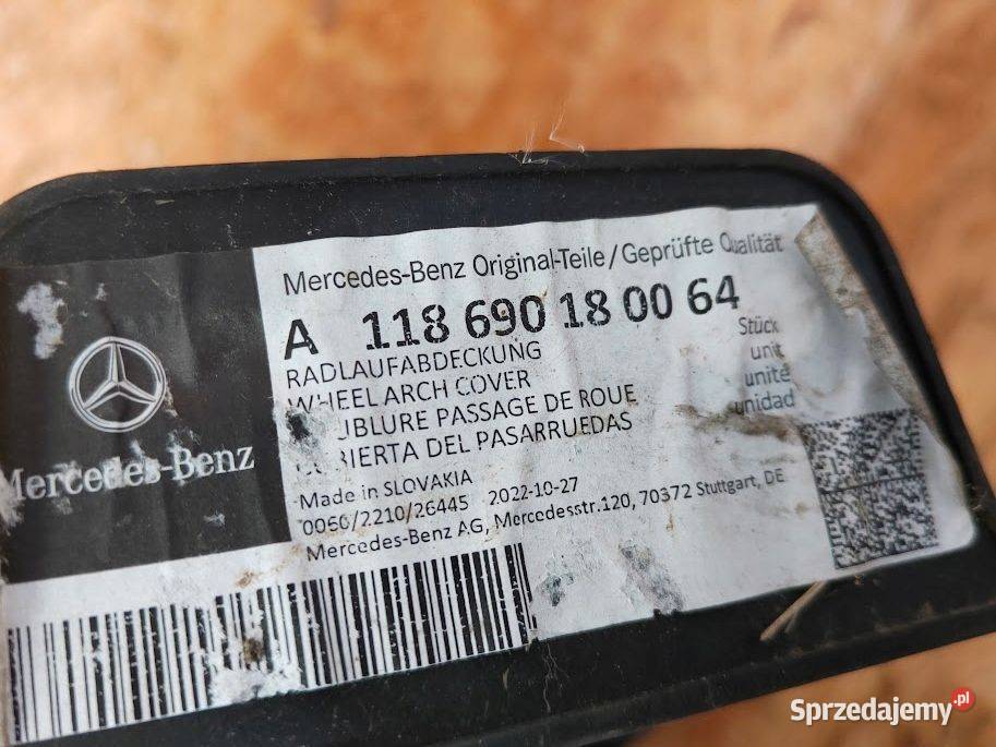 Nadkole Lewy Tył Mercedes CLA W118 A1186901800 osobowe Pleszew sprzedam