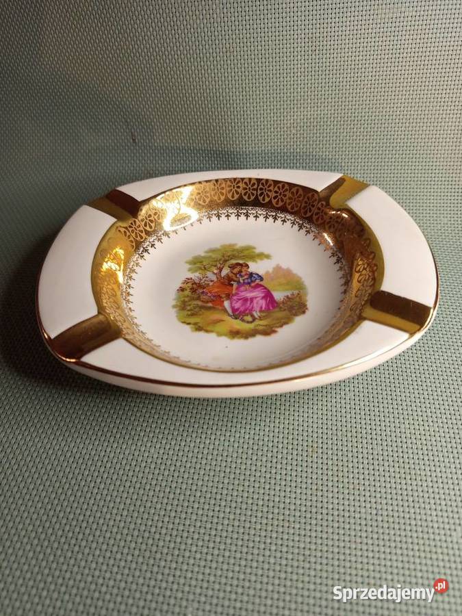 Popielnica ręcznie malowana Porcelana Francuska Porcelana i szkło sprzedam