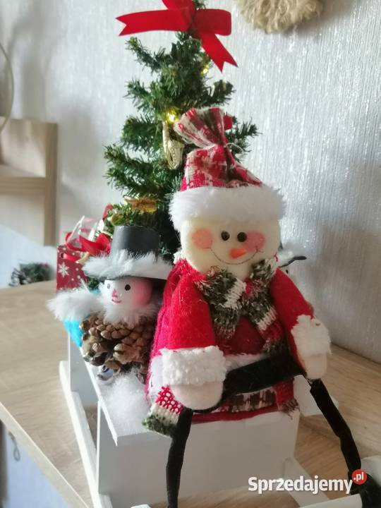 Stroik świąteczny oświetlony na saniach Ozdoba Dom i Ogród Katowice