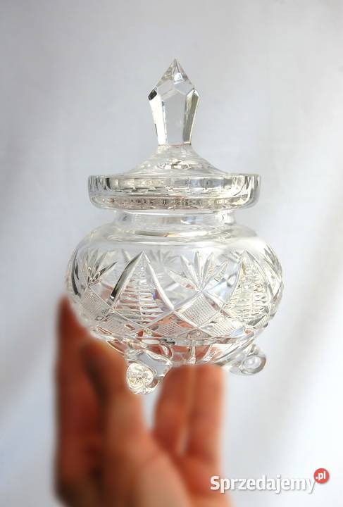 Kryształowa szlifowana cukiernica bombonierka Lublin